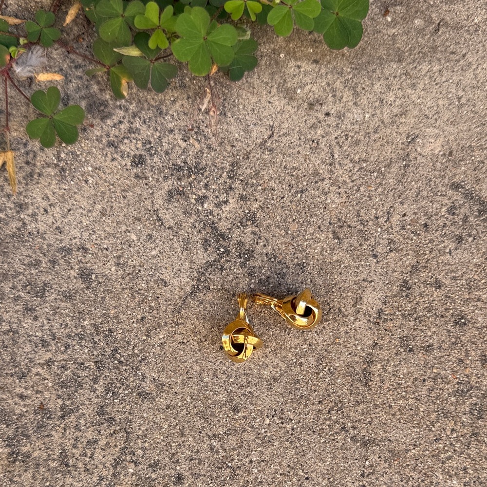 Vintage, Gold Metal, Knot Stud Clip Ons